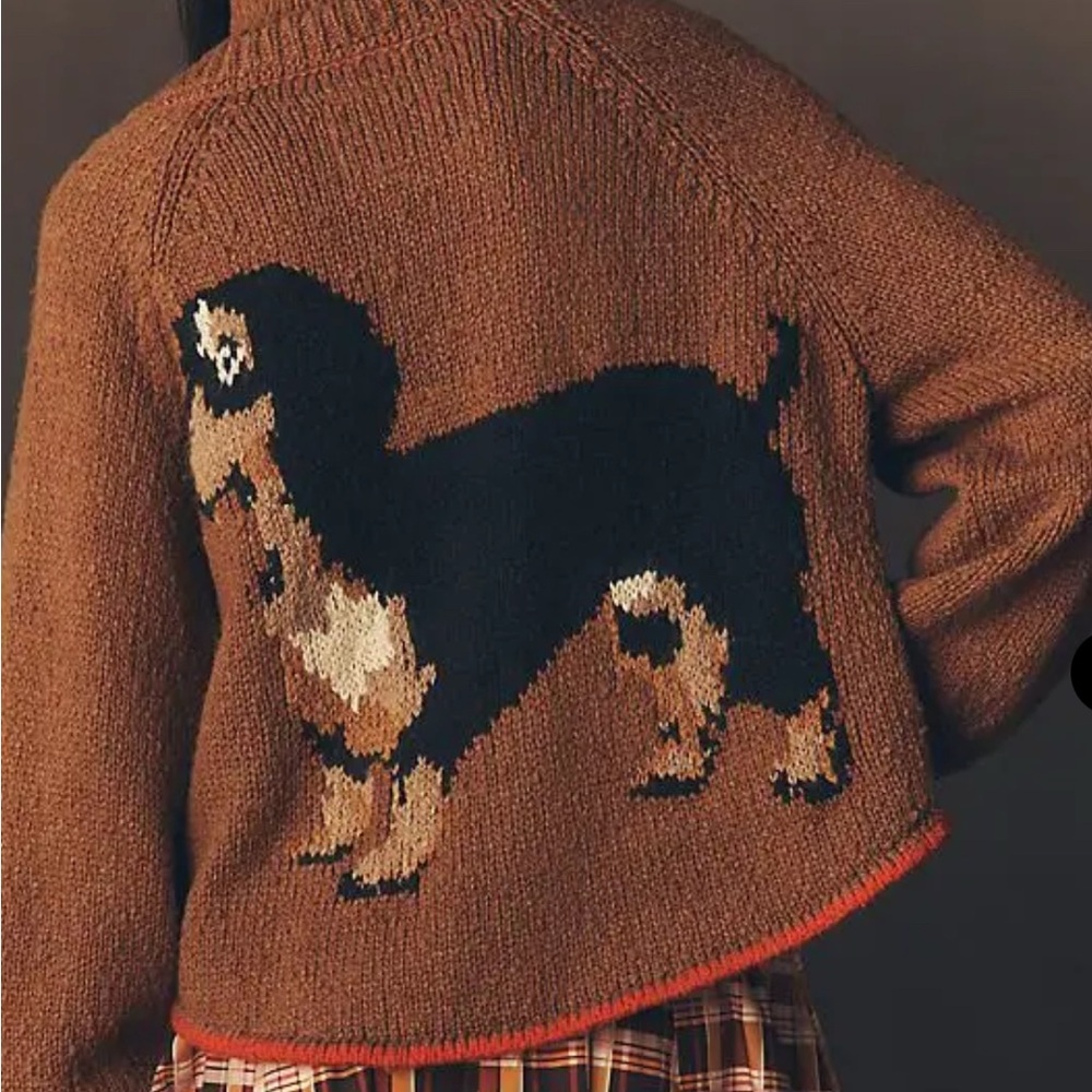 Anthropologie Pilcro Dachshund Jesse Dog
Icon Cardigan Sweater Brown
XXS NWT
